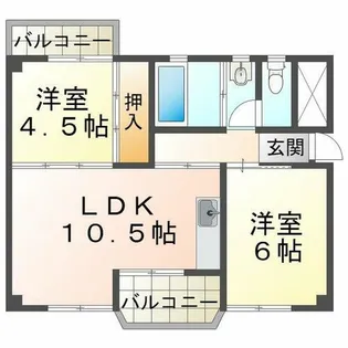 福田ハイツ【3階】の間取り