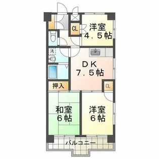 ハイツ甲村A棟【2階】の間取り
