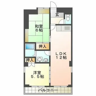 ヴィユー歌敷山【1階】の間取り