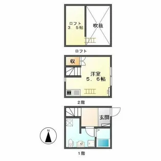 プランベイム道徳(西棟)【1階】の間取り
