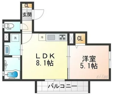 兵庫県尼崎市崇徳院2丁目【アパート】の間取り