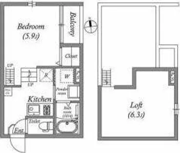 スカイフラット姫島【1階】の間取り