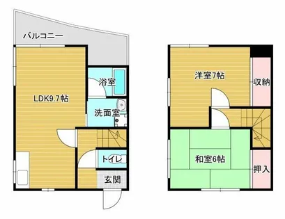 大阪府大阪狭山市池尻中2丁目【テラスハウス】の間取り