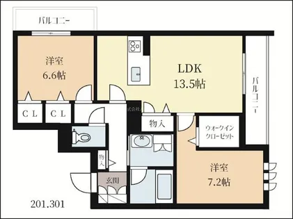 ミラーエステート イーストビル【2階】の間取り