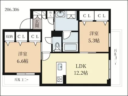 ミラーエステート イーストビル【3階】の間取り