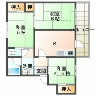 県営西舞子厚生年金住宅2号棟【4階】の間取り