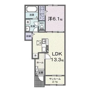 1LDKの間取り画像