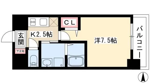 プレサンス名古屋STATIONサティナ【9階】の間取り