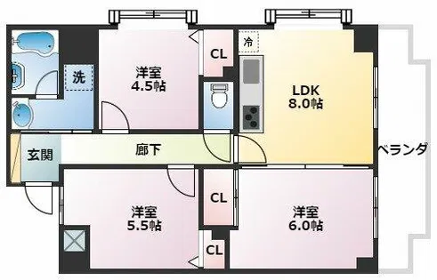 藤和シティホームズ深江【304号室】の間取り
