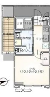 リープラス御着駅前Ⅱ【2-A号室】の間取り