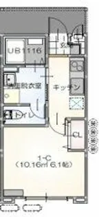 リープラス御着駅前Ⅱ【2-C号室】の間取り