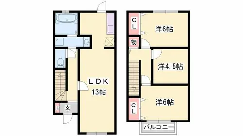 セジュール高浜【1号室】の間取り