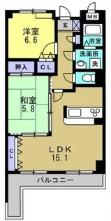 セレッソカージェ芦屋【203号室】の間取り
