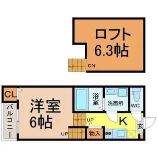 HUMMING LIFE栄生【2階】の間取り