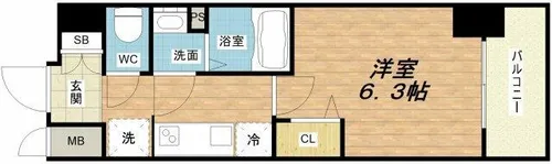 プレサンスTHETENNOJI逢阪トゥルー【4階】の間取り