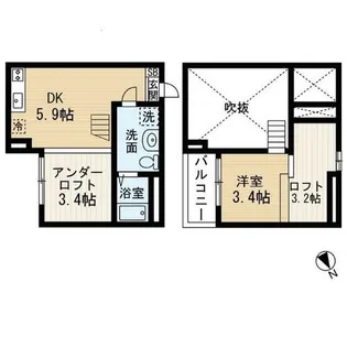 プランドール本地通【2階】の間取り