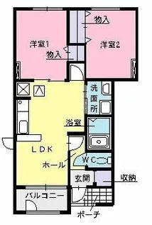 ラ・メルヴェイユⅡ【1階】の間取り