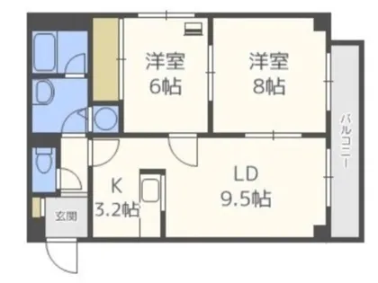 北海道札幌市東区北三十四条東18丁目【マンション】の間取り