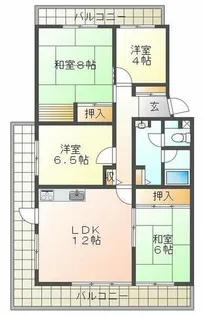 グリーンヒル新多聞305号棟【5階】の間取り