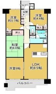 ネオハイツ姫路アメティ【1104号室】の間取り
