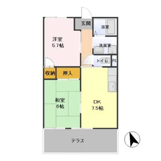 メゾンドゥキャトルセゾン【1階】の間取り