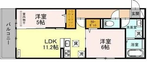 ル・リアン神戸【1階】の間取り