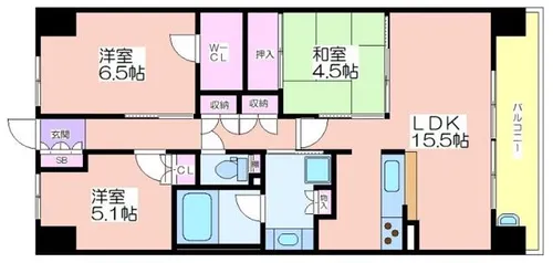 大阪ベイレジデンス(ブライトフルコート)【1404号室】の間取り