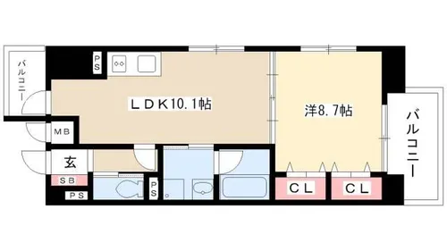 Floresta名駅【601号室】の間取り