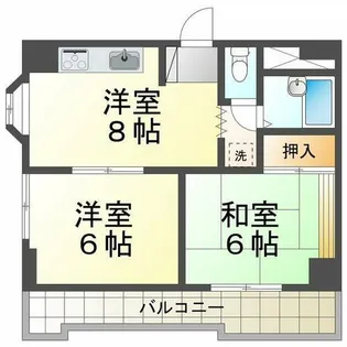 ホワイトスワン明石【4階】の間取り