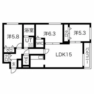 ZABO HILLS KITAHIROSHIMA-Ⅱ【3階】の間取り