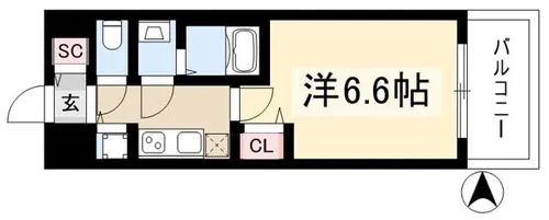 プレサンス名古屋STATIONルミアス【9階】の間取り