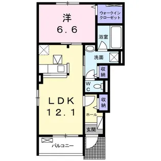 レーブ アルブル【102号室】の間取り