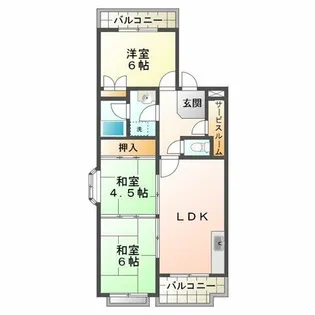 サンシティ今寺【4階】の間取り