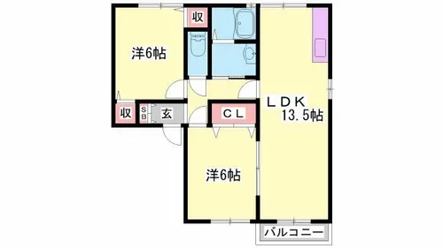 ルシエルたきの【203号室】の間取り