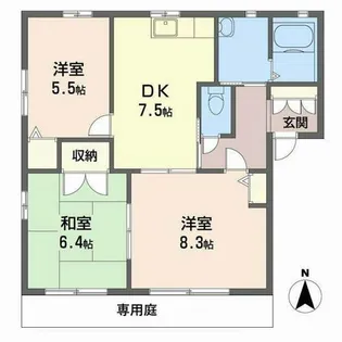グランシード中島【0101号室】の間取り
