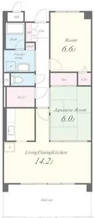 ヴィラ安堂寺2(ヴィラアンドウジツー)【403号室】の間取り