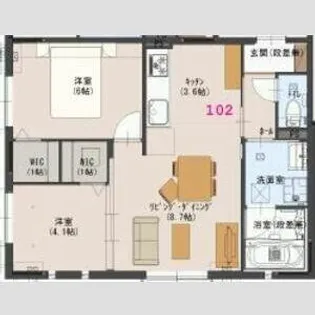 ファルべ【102号室】の間取り