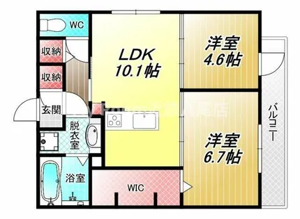 ボースウィング竹渕東【2階】の間取り