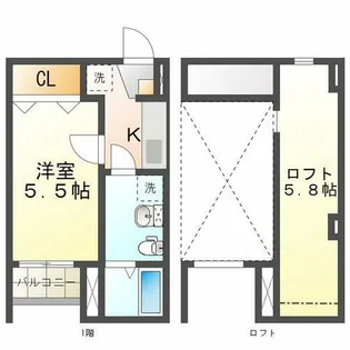 サンクス東須磨【1階】の間取り