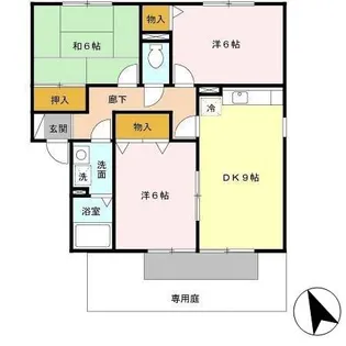 ヴィラウィッシュ【B201号室】の間取り