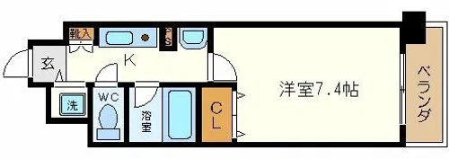 レジュールアッシュ梅田イースト【3階】の間取り