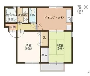 エスペランサ香呂【102号室】の間取り