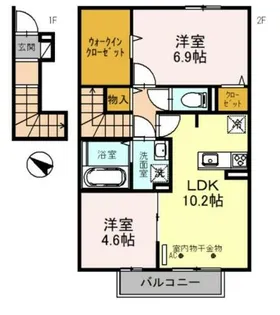 カーサ・フェリーチェ新在家【2階】の間取り