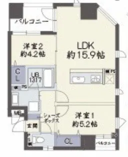 グランデージ新大阪【4階】の間取り
