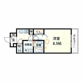 ヴェリテ新大阪【7階】の間取り