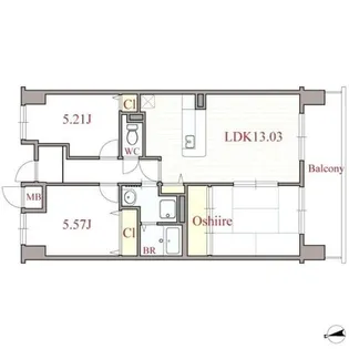 ブランシェ杭全【8階】の間取り