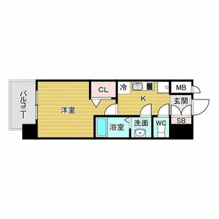 アドバンス大阪ビヤン【9階】の間取り