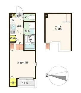 大阪府大阪市住吉区遠里小野3丁目【アパート】の間取り