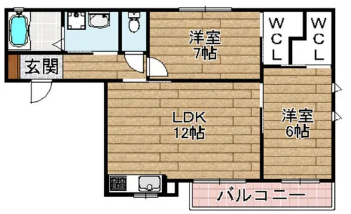 グリーンコート上牧【1階】の間取り