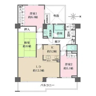 ステイツ千里古江台【4階】の間取り